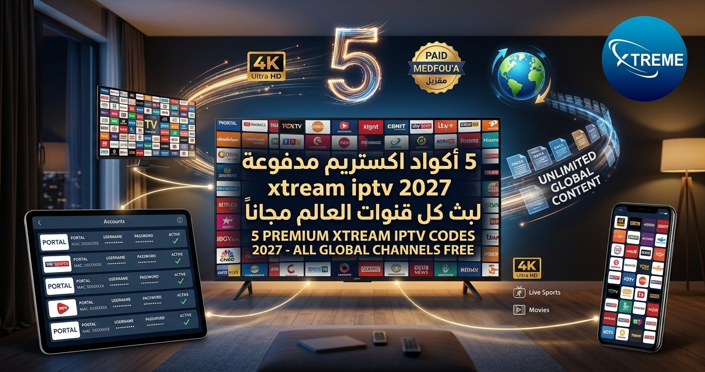 05 اكود اكستريم مدفوعة xtream iptv 2027 لبث كل قنوات العالم مجانا