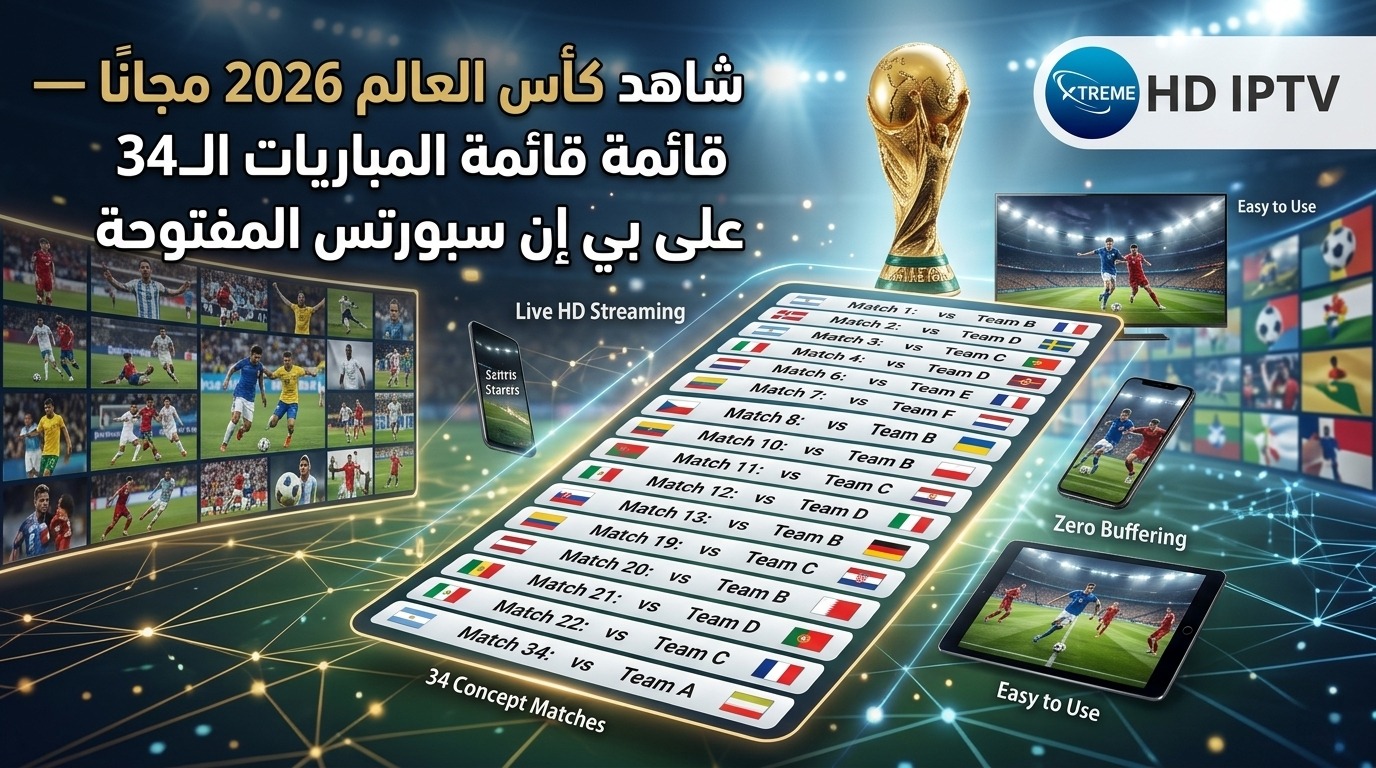 شاهد كأس العالم 2026 مجانًا — قائمة المباريات الـ34 على بي إن سبورتس المفتوحة