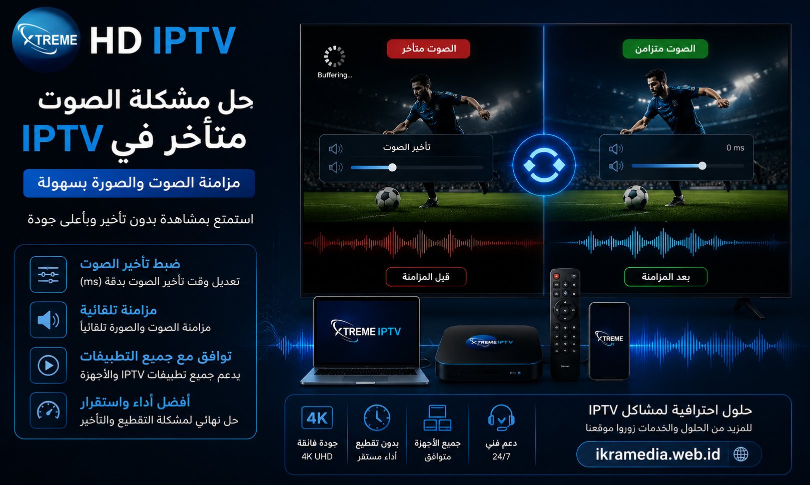 حل مشكلة الصوت متأخر في IPTV ومزامنة الصوت والصورة
