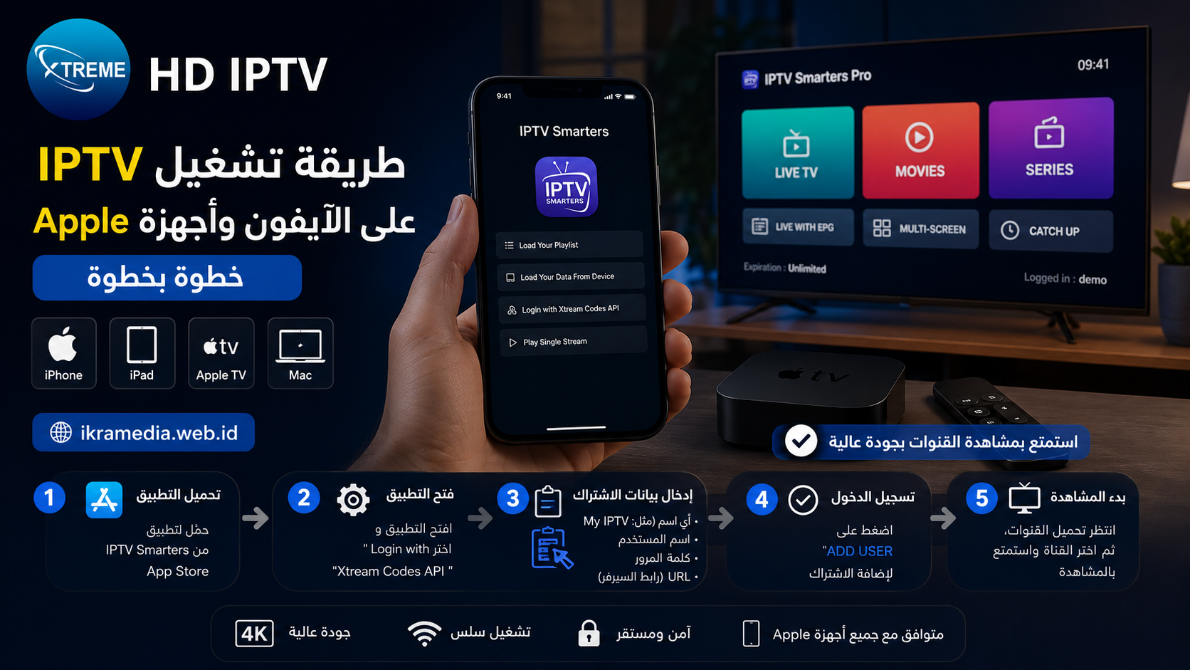 طريقة تشغيل IPTV على الآيفون وأجهزة Apple خطوة بخطوة
